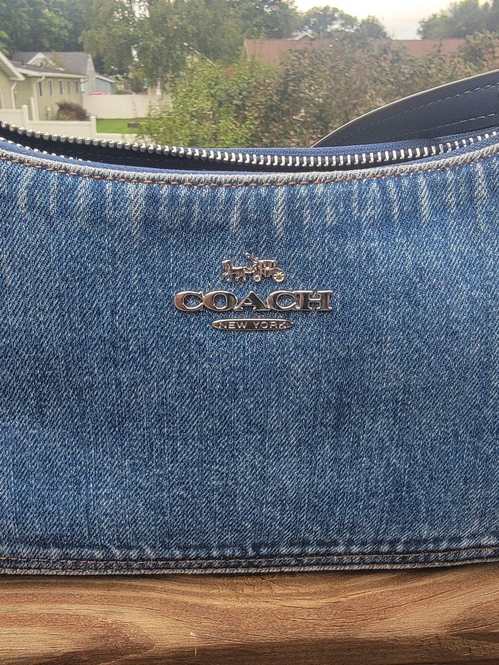 COACH Women's Denim Shoulder Bag in Blue